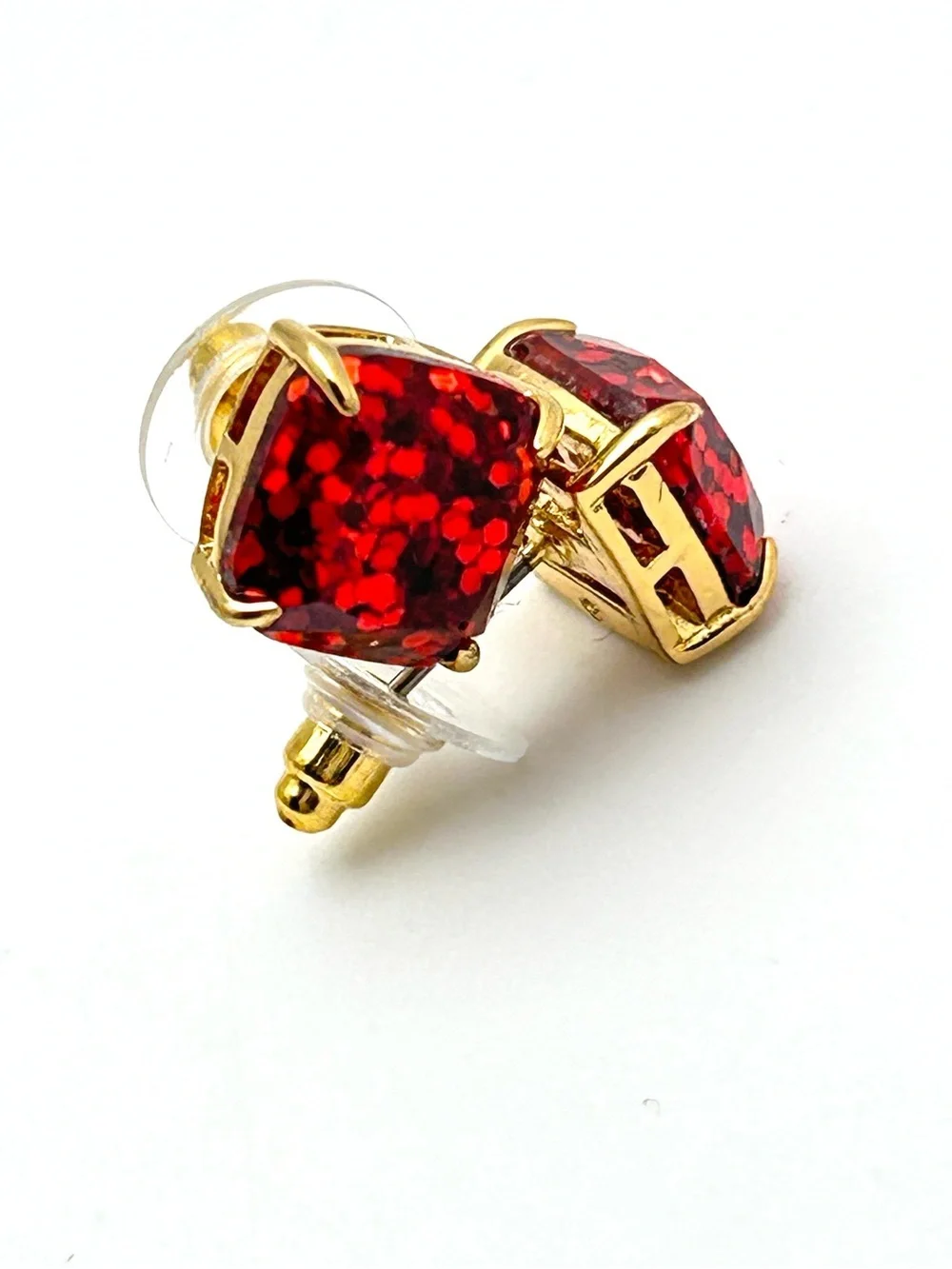 Kate Spade Red Glitter Gumdrop Earrings